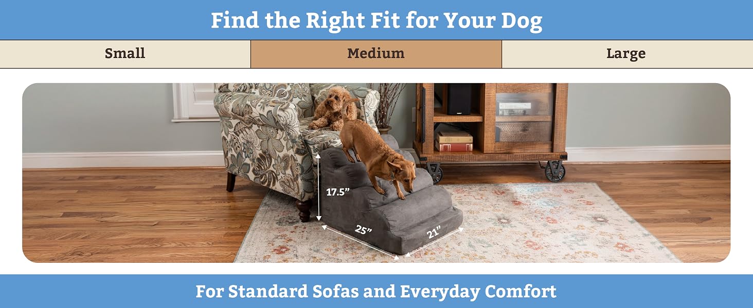 Snoozer Scalloped Pet Stairs, 5 Step Pet Stairs, large dog stairs