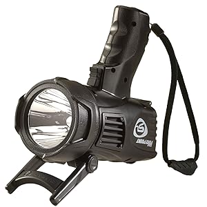 Streamlight 44900 Waypoint LED High-Performance Pistol-Grip Spotlight, yellow, with stand.