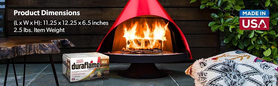 Indoor Outdoor Quick Light Firelog for Camping, Firepits, Bonfires, and Fireplaces,