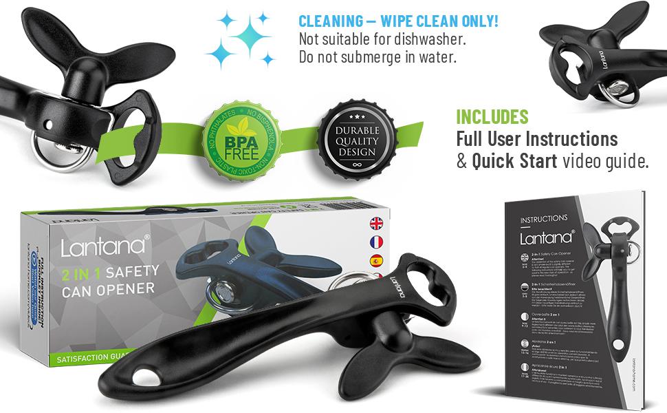 Wipe clean opener, includes instructions and video