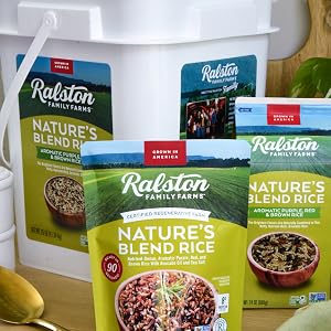 Featuring Bulk Bucket of Rice, 24 OZ Carton of Rice, and the new 8.5 OZ 90 Second Rice Pouch