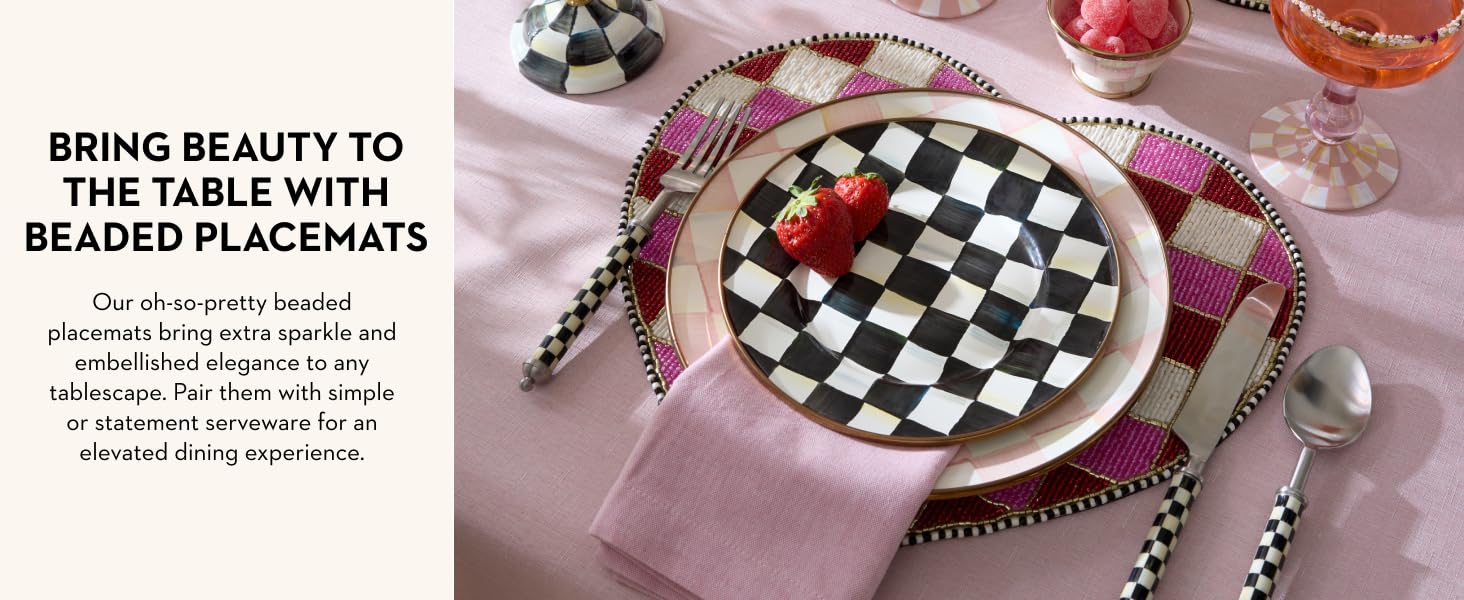 Next level placemats with beautiful beaded designs.