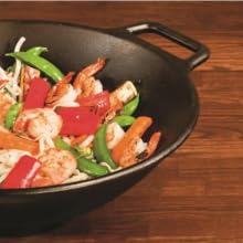 wok; grilling wok; cast iron wok; cast iron grilling wok; iron wok; outdoor cooking; bbq; grilling;