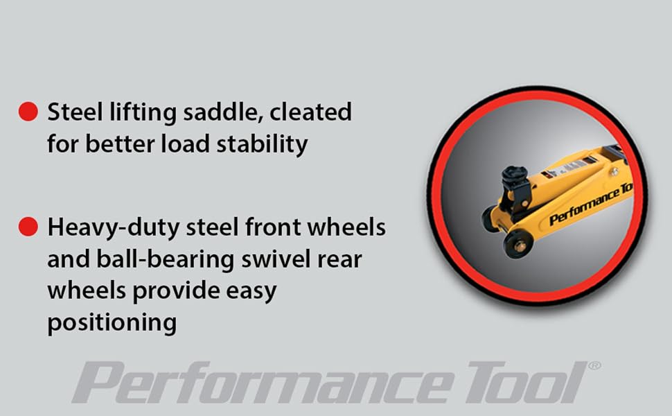 Durable 2-1/4 ton trolley jack that comes with a blow case and heavy-duty steel wheels.