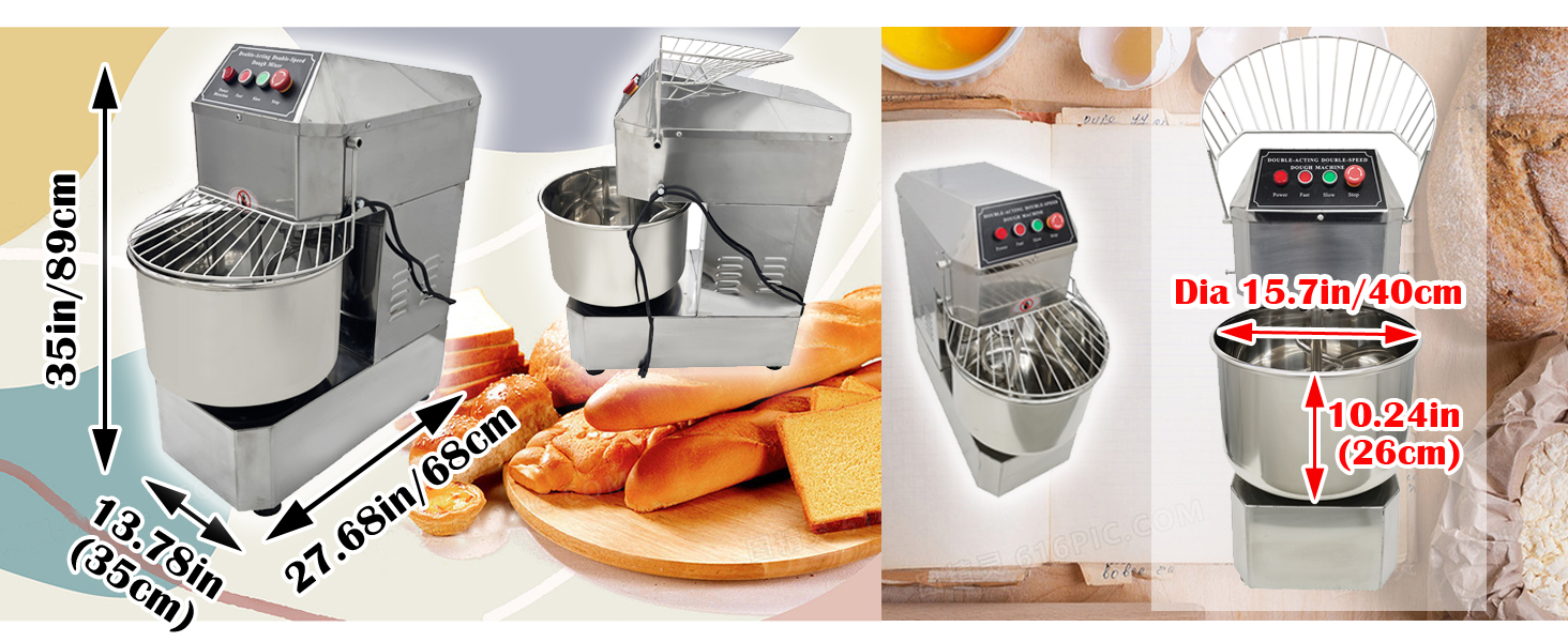 13.78x26.78x35in(35x68x89cm) Heavy-Duty Electric Pizza Dough Blender