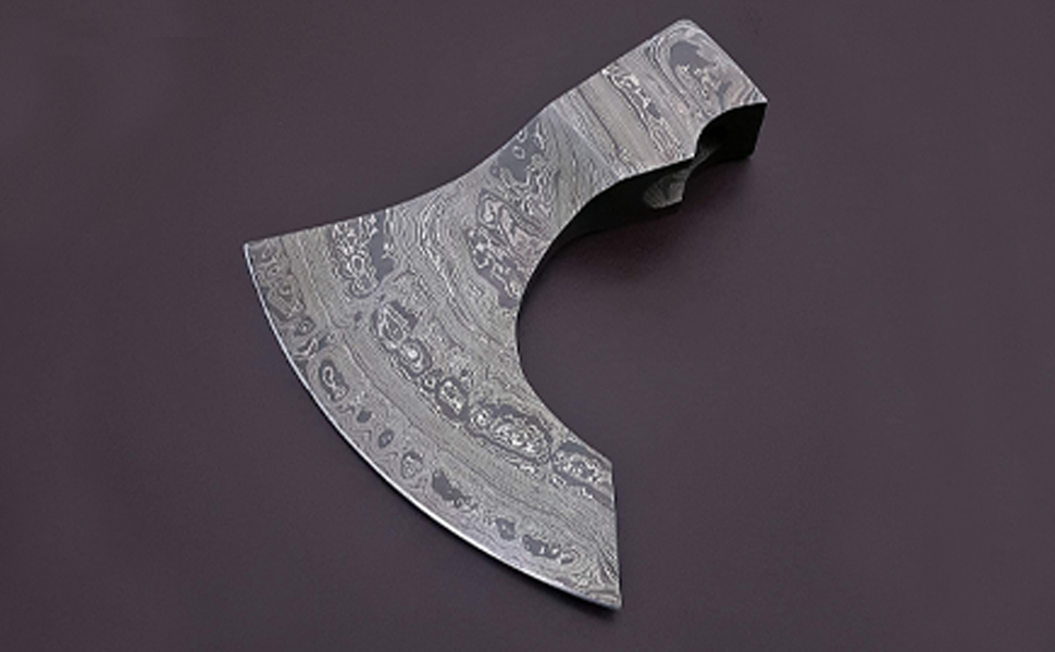 Handmade Damascus Steel Viking Hatchet Axe , Viking Axe Head Only