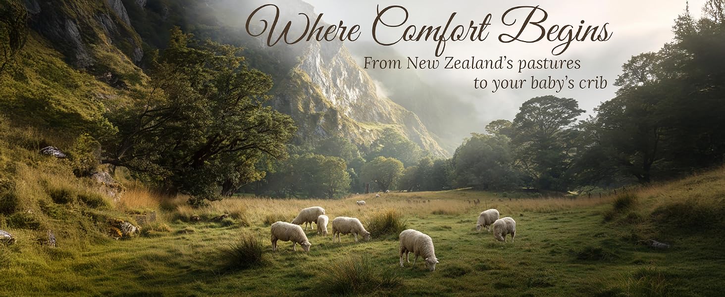 Ethically sourced lambskin from New Zealand, perfect for newborn comfort