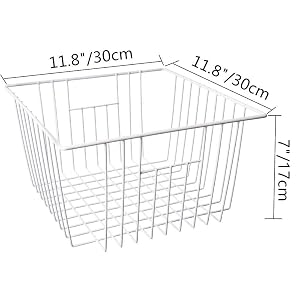 Decor Metal Wire Food Organizer Storage Bin Baskets with Handles for Kitchen Cabinets