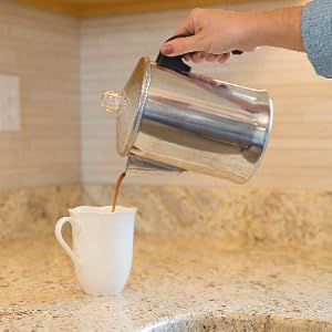 percolator pouring coffee