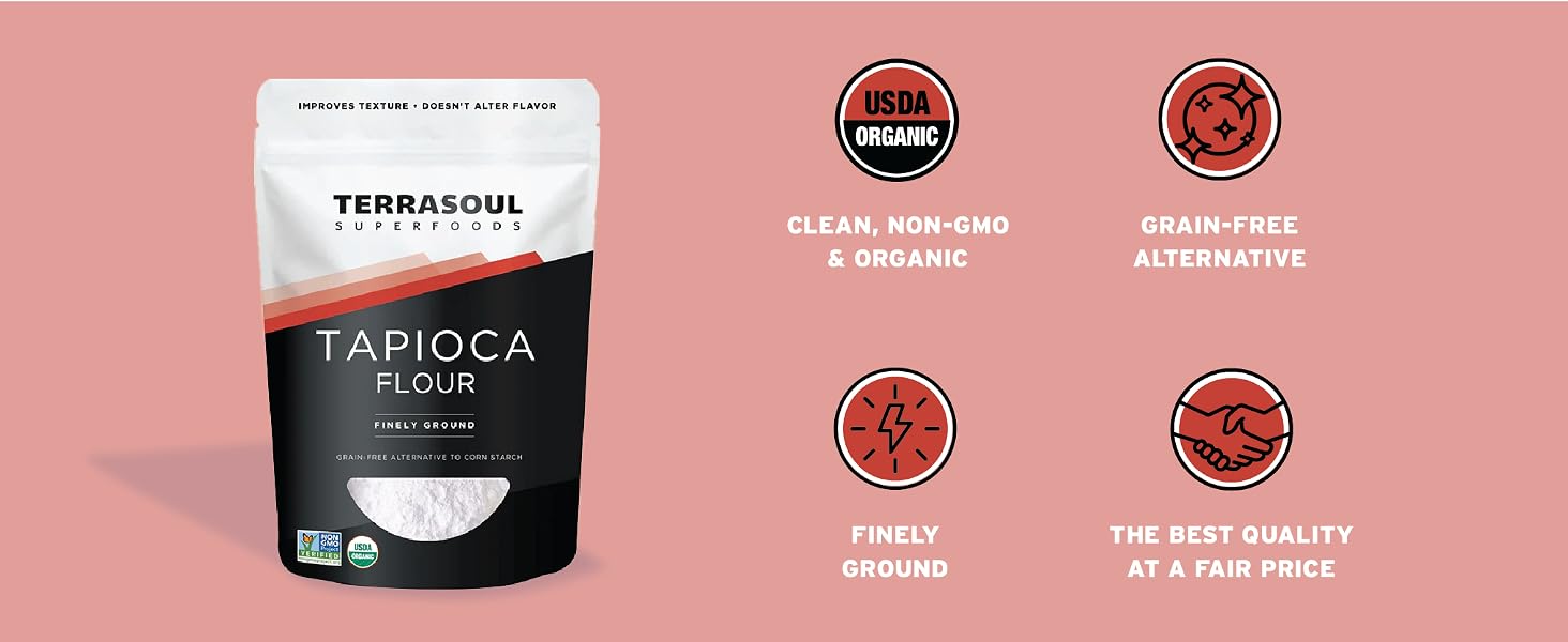 Clean, non-gmo &amp; organic. GRAIN-FREE ALTERNATIVE. FINELY GROUND