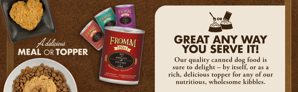 fromm family pet foods wet dog food can canned
