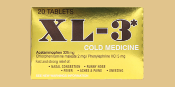XL-3 Cold and Flu, Sore Throat, Sneezing, Cough, Chils, Muscle Pain