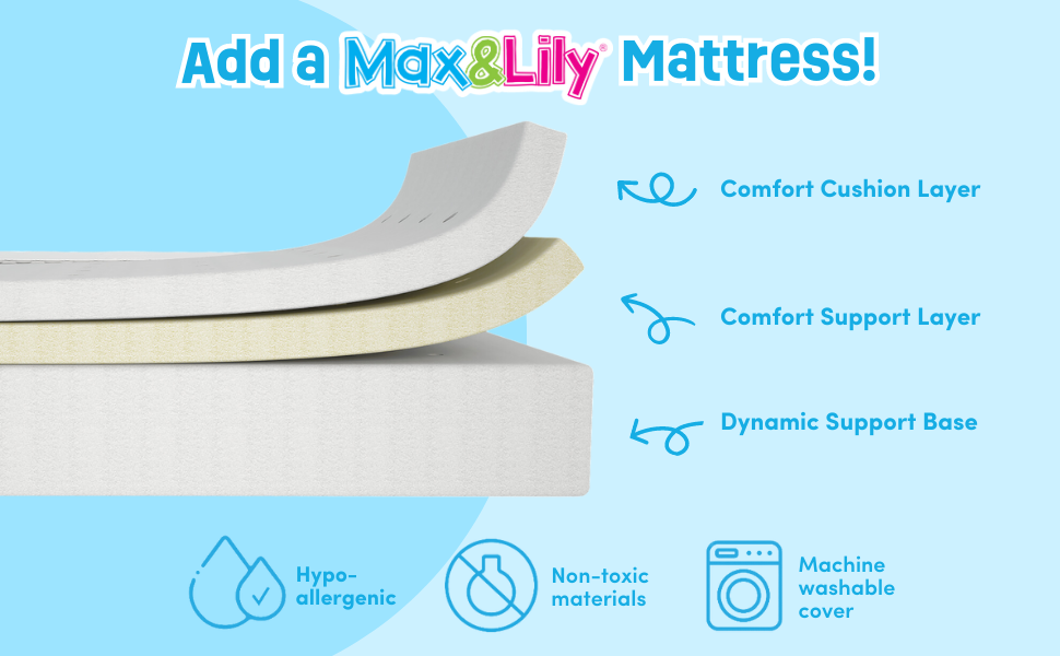 Bed with mattress, memory foam mattress, kids beds with mattress, kids bedroom set