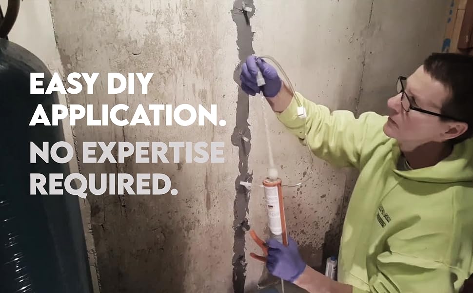 RadonSeal, crack, repair, leak, basement, wall, foundation, water, radon, indoor, cement, kit