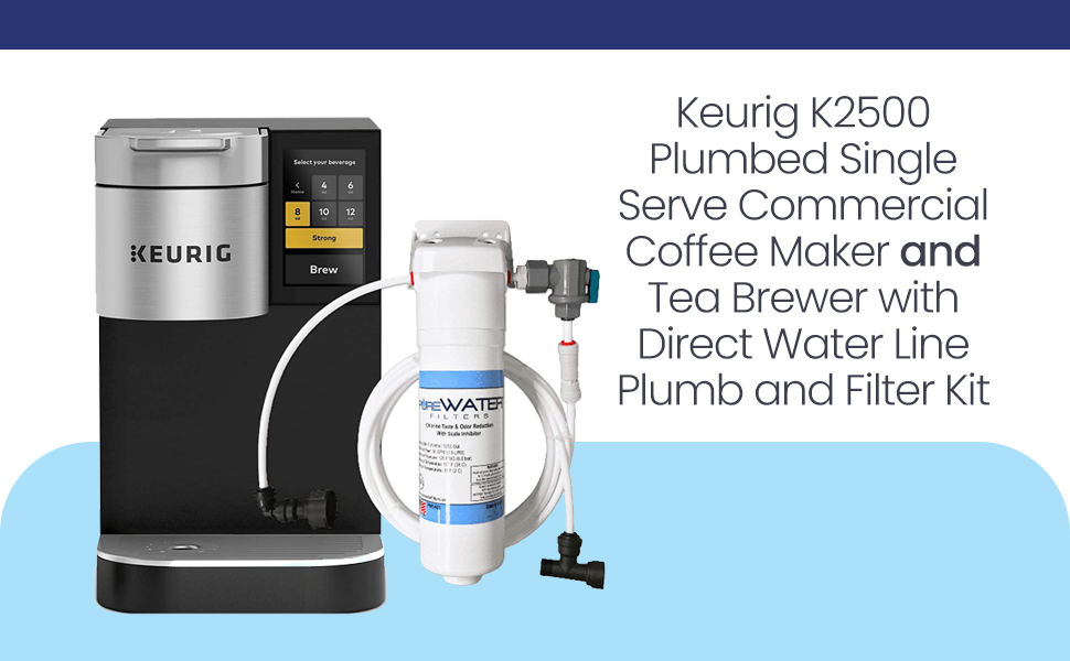 Keurig K2500 Plumbed Single Serve Commercial Coffee Maker and Tea Brewer with Direct Water Line Pl