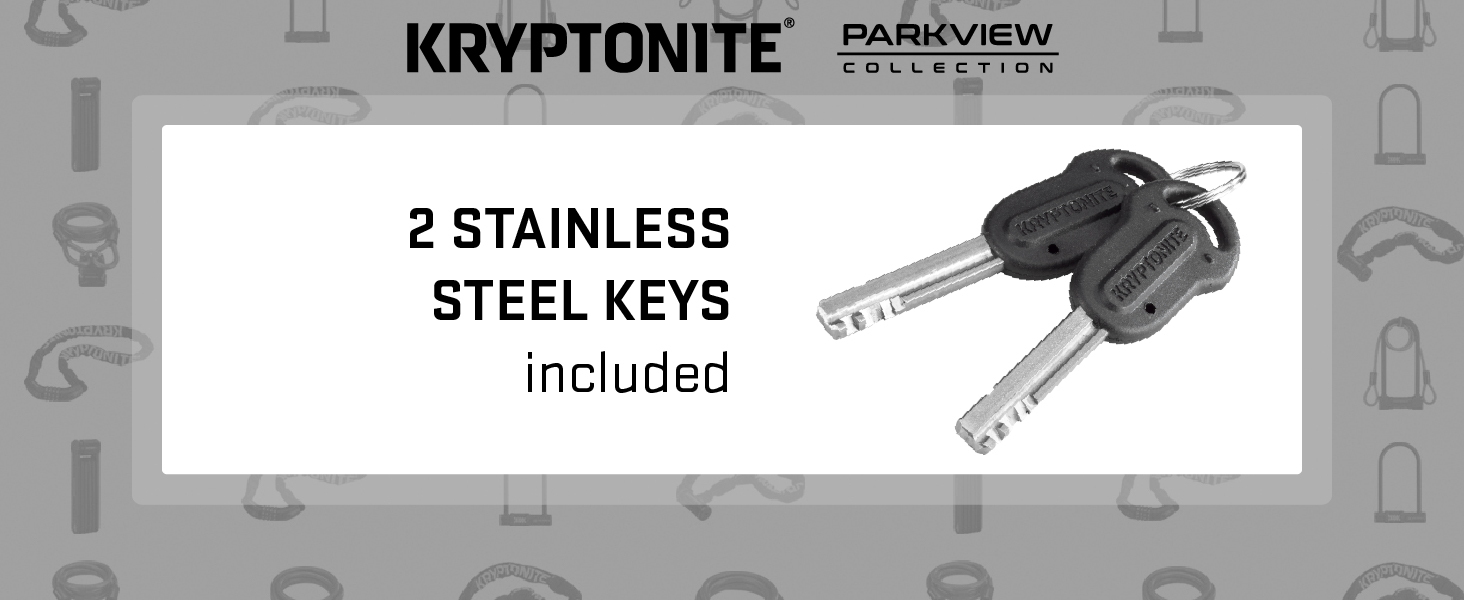 Kryptonite Parkview Folding Lock has two stainless steel keys included