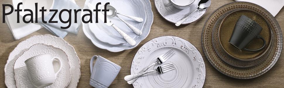 pfaltzgraff dinnerware, dinnerware, trellis, cambria, white dinner plates, dinner, place setting