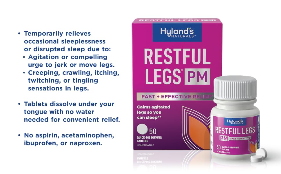 Temporarily relieves disrupted sleep due to agitation or compelling urge to jerk or move legs.