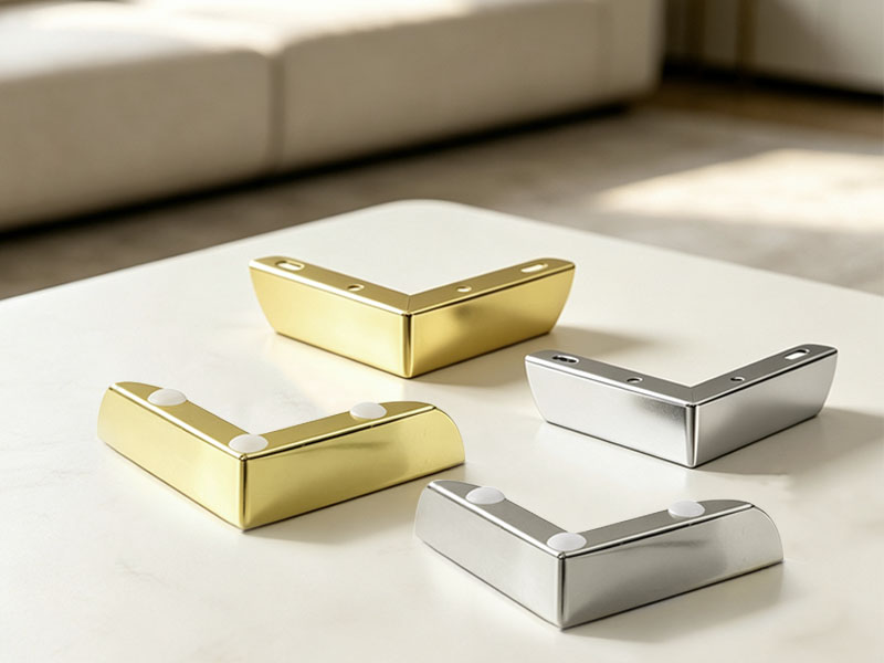 2 colors optional gold silver L-shaped metal furniture replacement legs for sofa cabinet bed