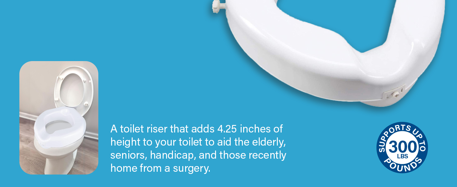 Carex Raised Toilet Seat for Elongated and Round Bowls