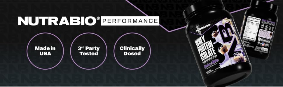 Nutrabio Performance, Made in USA, 3rd Party Tested, Clinically Dosed