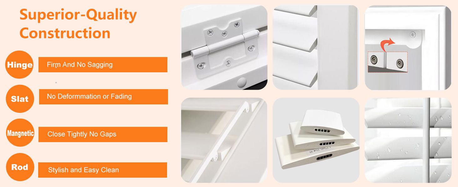 Superior quality construction of our shutters