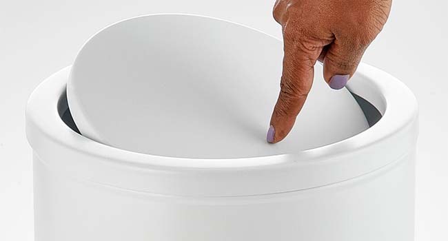 swing top lid operated waste can