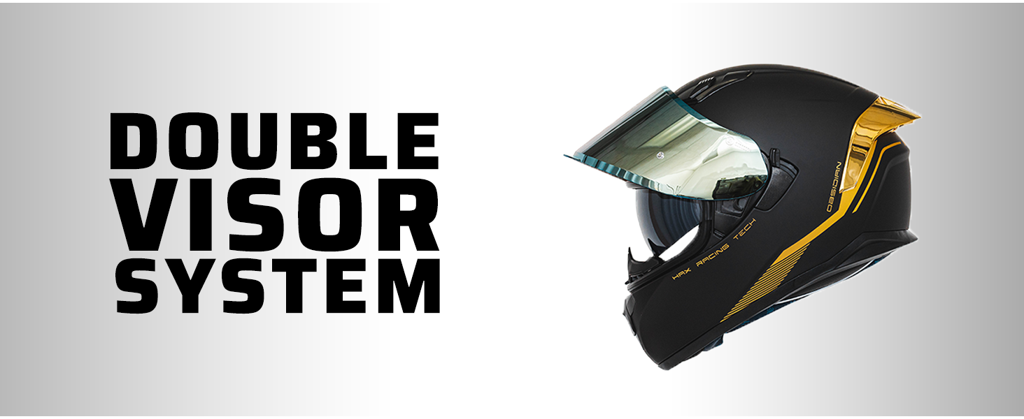 Double Visor System HAX Obsidian Helmet