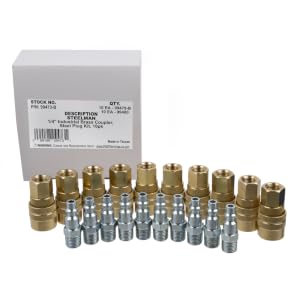 Steelman 99473-B 1/4" 20-Piece NPT Solid Brass Coupler and Steel Plug Pack