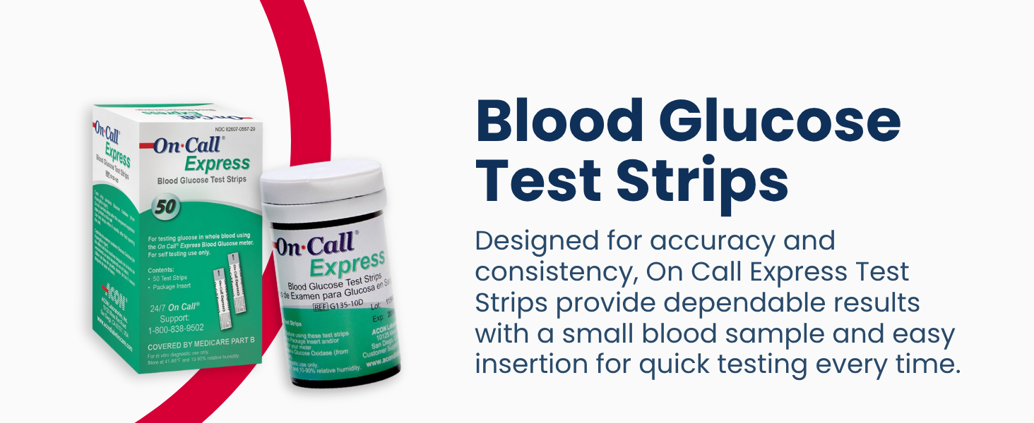 On Call Express blood glucose test strips for small sample fast consistent results
