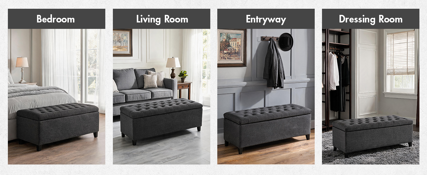 49&amp;#34; Upholstered Storage Bench