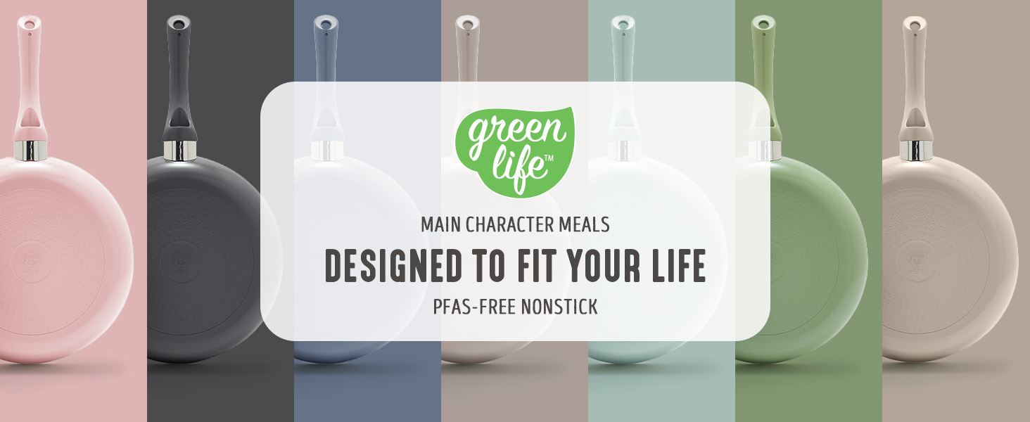 GreenLife, Bloom, Ceramic Nonstick, PFAS-Free, Non-Toxic, Cookware, Frypans