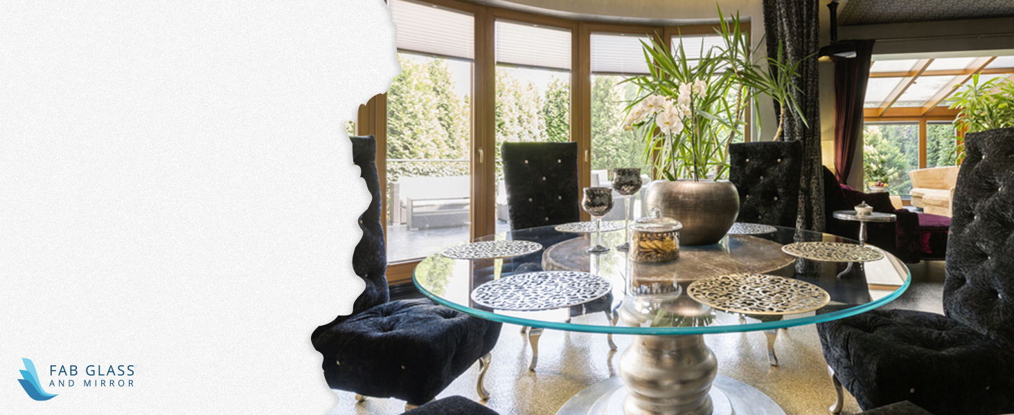 Clear glass table top