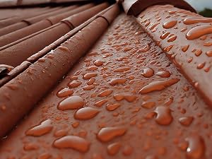 water beading off clay tile roof
