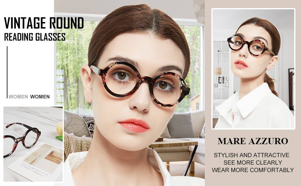 vintage round reading glasses large readers