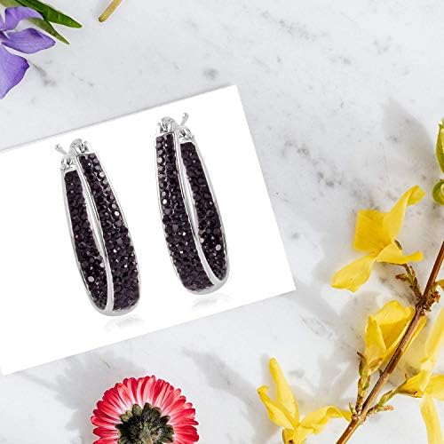 Shop LC Crystals Inside Out Hoop Hoops Earrings Platinum Plated Fashion Jewelry Unique Birthday Gifts for Women