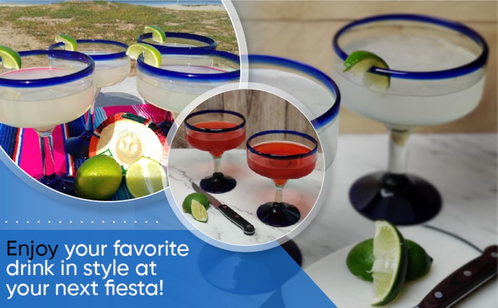 hand blown margarita glasses