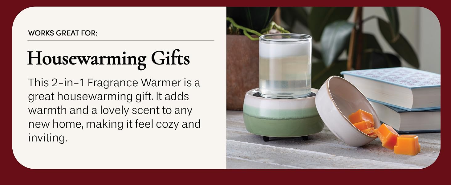 Candle Warmers 2-in-1 Candle and fragrance warmer flame-free safe alternative wax melts