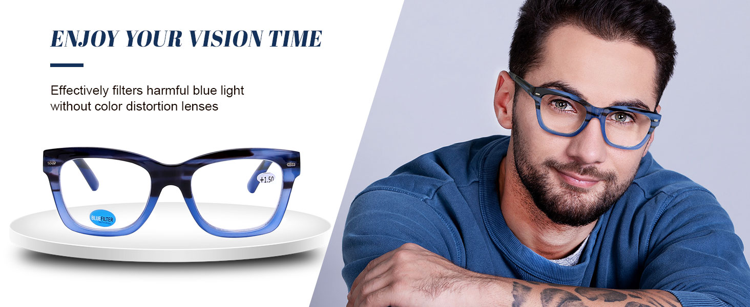 Reading Glasses Women Square Computer Readers 1.25 Stylish Designer Blue Light Block