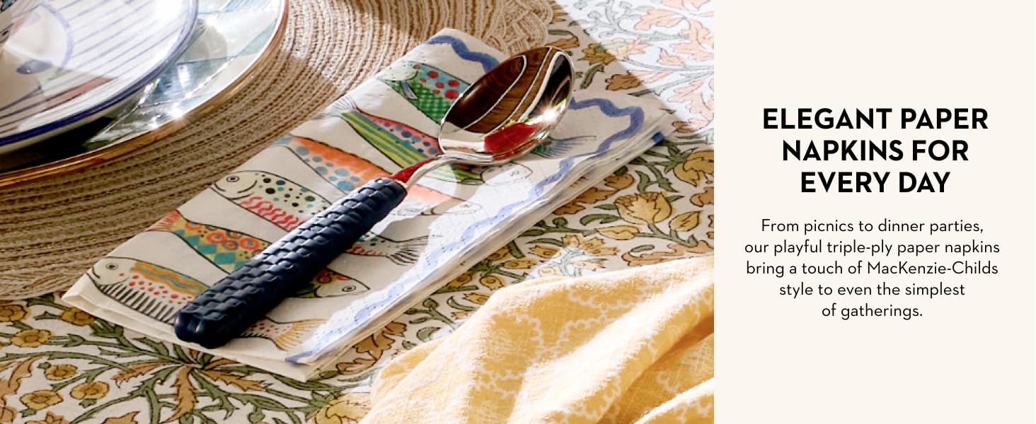 Novelty and check paper napkins for easy use and disposal.