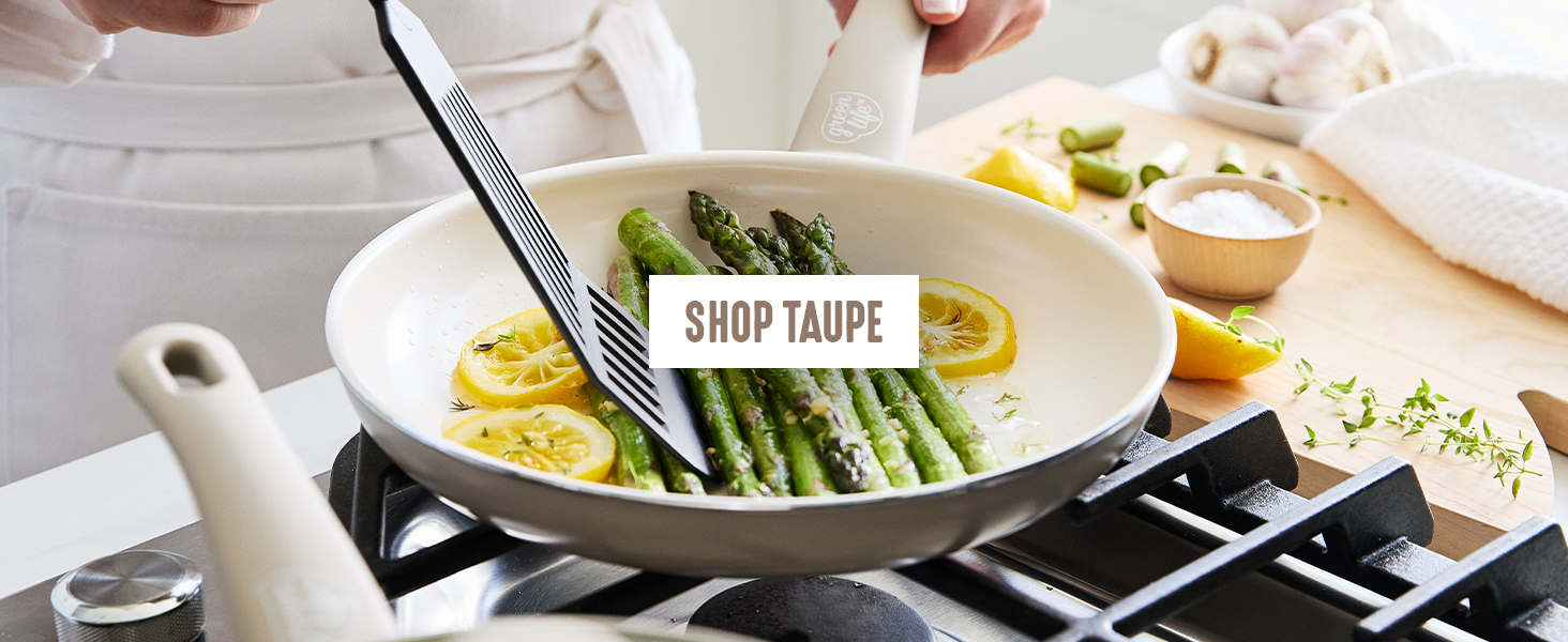 GreenLife, Ceramic Nonstick, PFAS-Free, Non-Toxic, Cookware, Frypans, Soft Grip