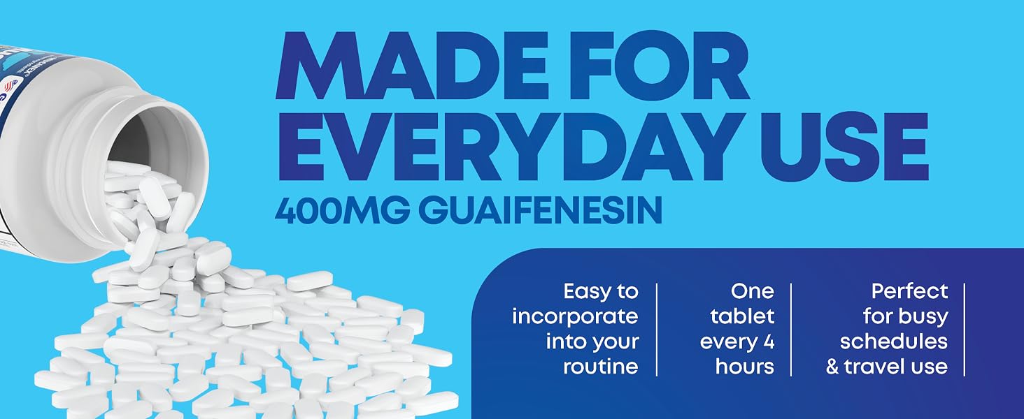 GenCare Mucus Relief Expectorant Guaifenesin 400mg everyday use travel use