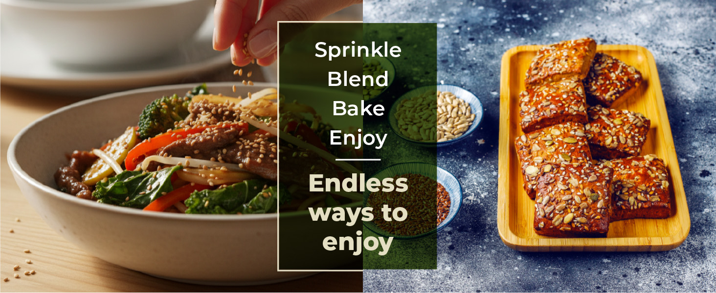 Sprinke, blend, bake enjoy