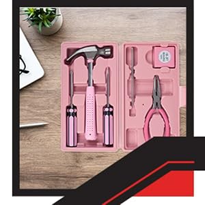 Image of basic tool kit for home, house necessities, kit de herramientas.