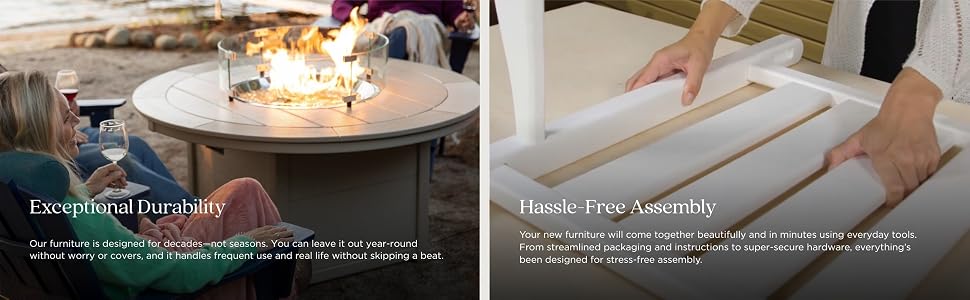 durability hassle free assembly furniture outdoor indoor four seasons sun hot salt spray strong year