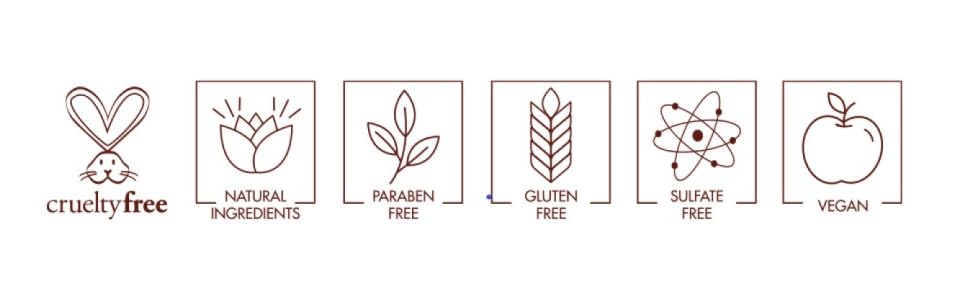 cruelty free natural ingredients paraben free gluten free sulfate free vegan