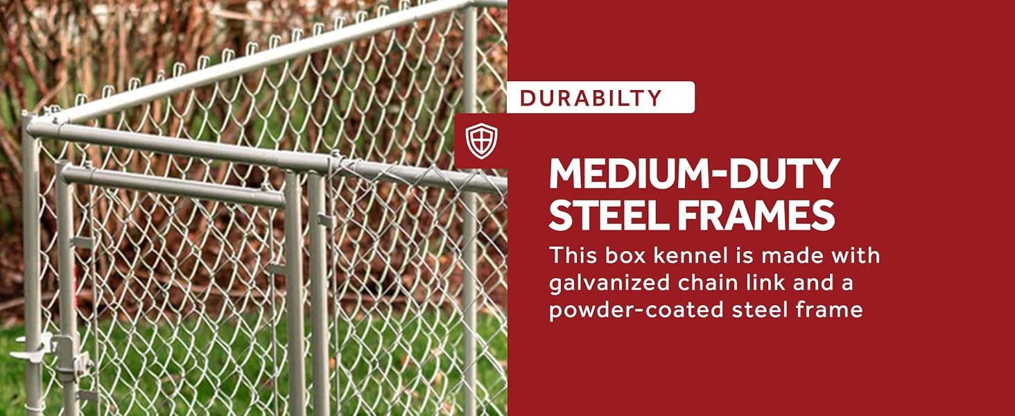 Lucky Dog 5&amp;#39; x 5&amp;#39; x 4&amp;#39; Heavy Duty Outdoor Chain Link Dog Kennel Enclosure - Feature desktop 3
