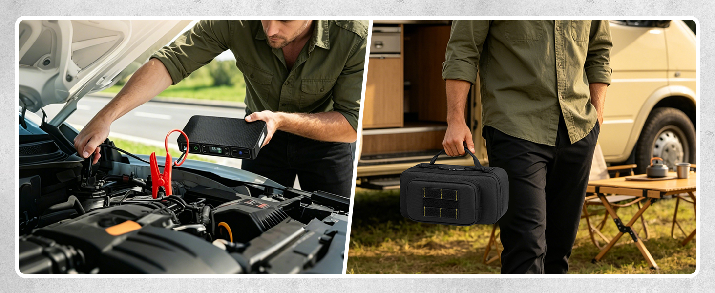 Carrying Case Compatible with Halo Bolt Portable Car Jump Starter