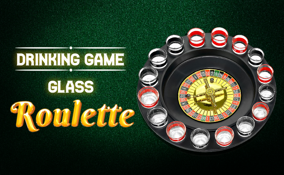 Drinking Game Glass Roulette - Drinking Game Set, Casino Style Drinking Game