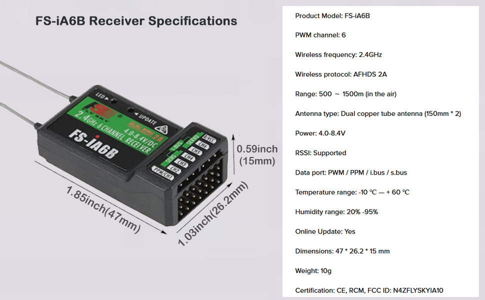 Flysky FS-i6X RC Transmitter with FS-iA6B Receiver